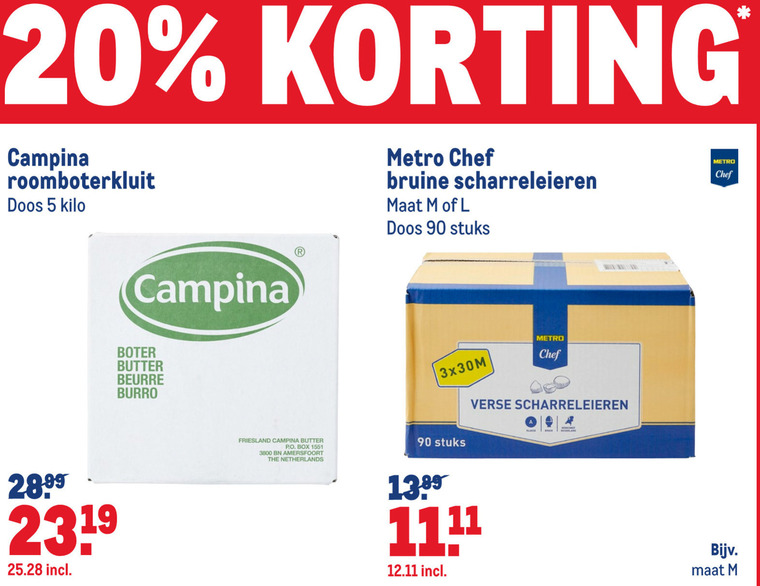 Campina   roomboter, scharreleieren folder aanbieding bij  Makro - details