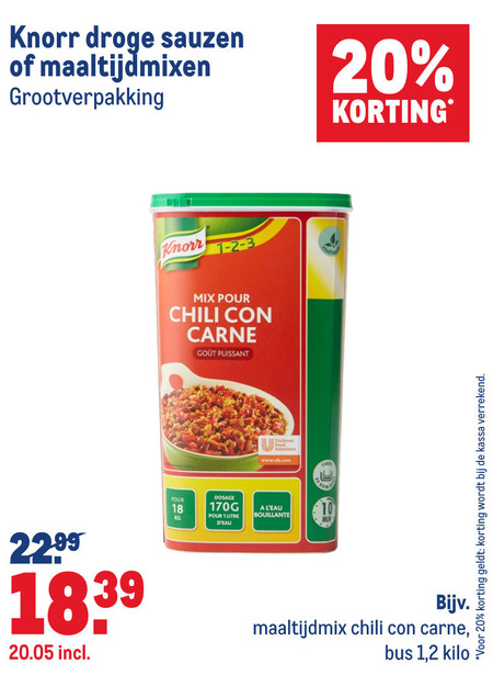 Knorr   maaltijdsaus, maaltijdmix folder aanbieding bij  Makro - details