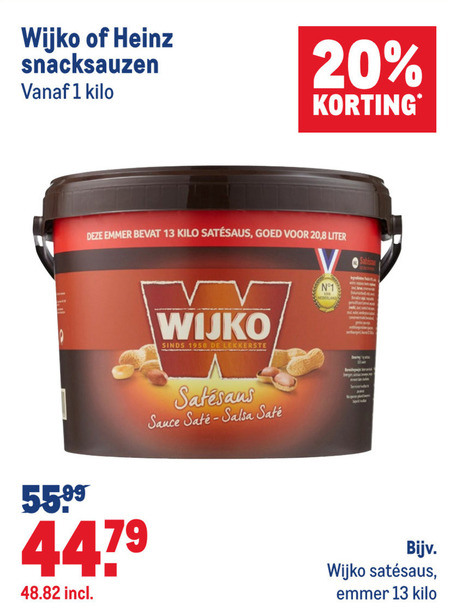 Wijko   satesaus, snacksaus folder aanbieding bij  Makro - details