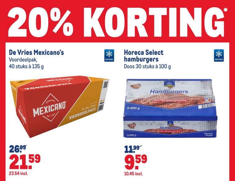 De vries   hamburger, snack folder aanbieding bij  Makro - details