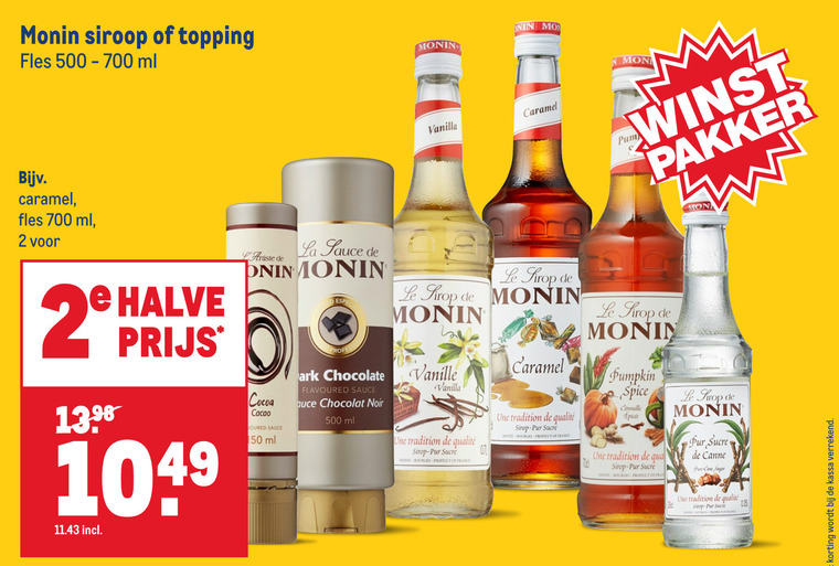 Monin   koffiesiroop, limonadesiroop folder aanbieding bij  Makro - details