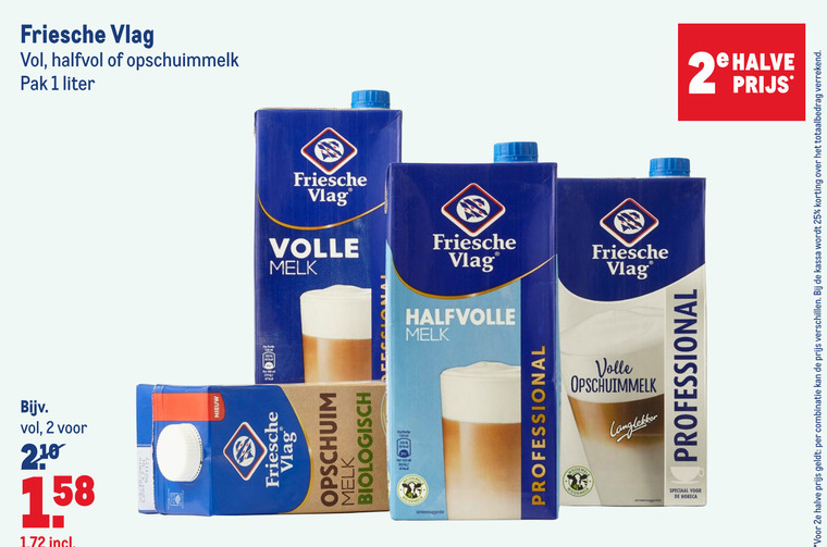 Friesche Vlag   melk, melkschuim folder aanbieding bij  Makro - details