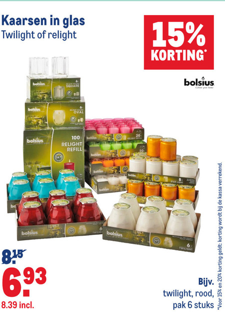 Bolsius   terraskaars folder aanbieding bij  Makro - details