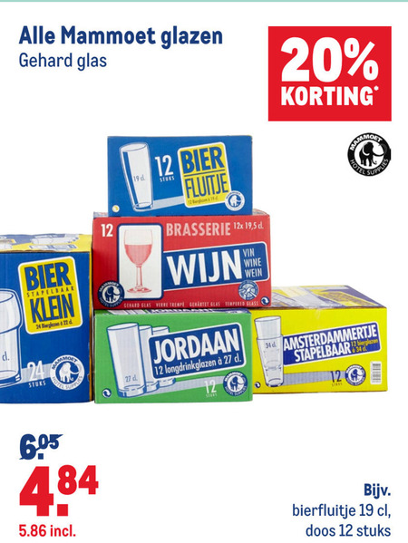 vorm Welsprekend bestrating Mammoet bierglas, glas folder aanbieding bij Makro - details