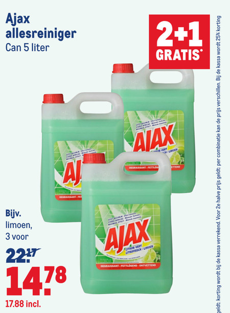 Ajax   allesreiniger folder aanbieding bij  Makro - details