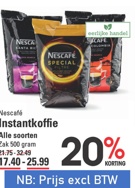 Nescafe   oploskoffie folder aanbieding bij  Sligro - details