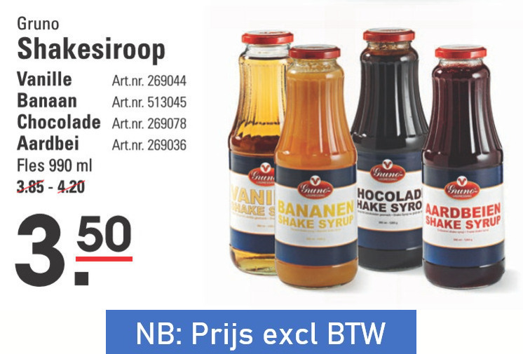 Gruno   limonadesiroop folder aanbieding bij  Sligro - details