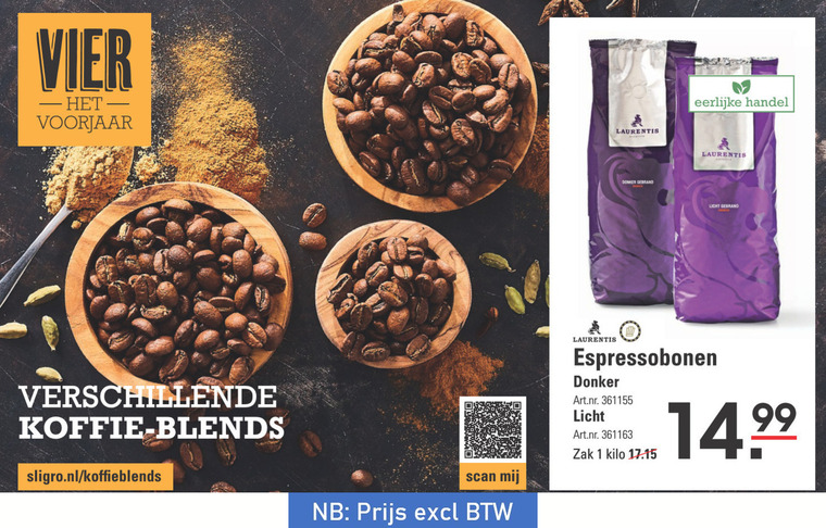 Alex Meijer   koffiebonen folder aanbieding bij  Sligro - details