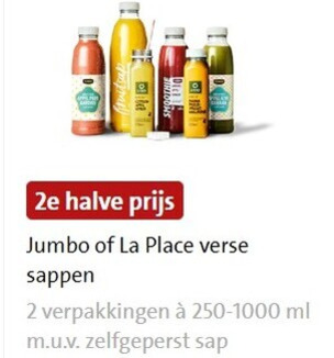 La Place   fruitsmoothie, vruchtensap folder aanbieding bij  Jumbo - details