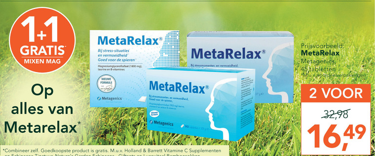 MetaRelax   voedingssupplement folder aanbieding bij  Holland & Barrett - details