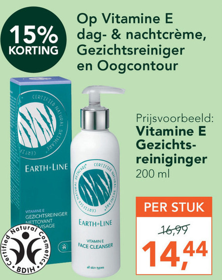 Earth-Line   gezichtsverzorging, dagcreme folder aanbieding bij  Holland & Barrett - details