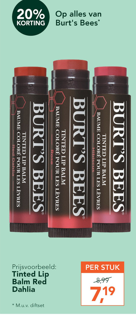 Burts   lippenbalsem folder aanbieding bij  Holland & Barrett - details