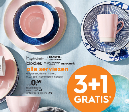 Alle merken   kop en schotel, gebaksbordje folder aanbieding bij  Blokker - details