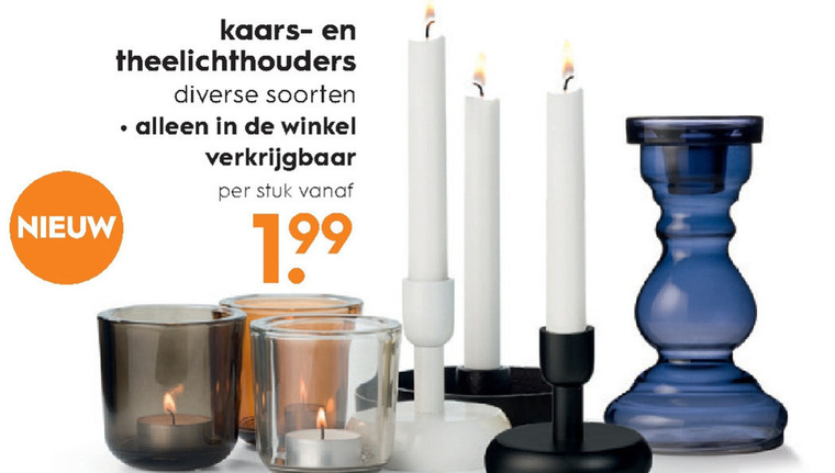 kandelaar, folder aanbieding bij Blokker - details