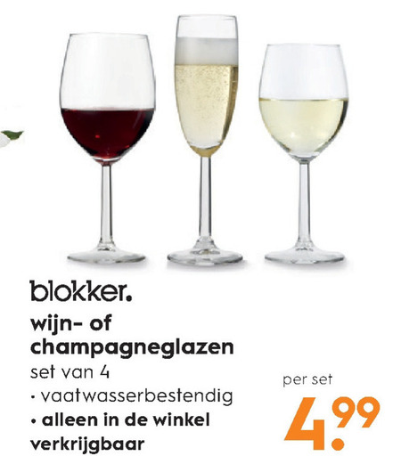 Blokker Huismerk   champagneglas, wijnglas folder aanbieding bij  Blokker - details