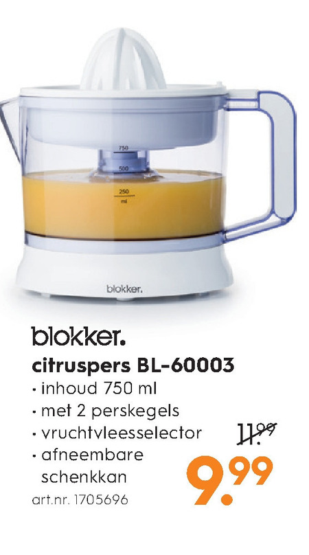 hand deur compleet Blokker Huismerk citruspers folder aanbieding bij Blokker - details