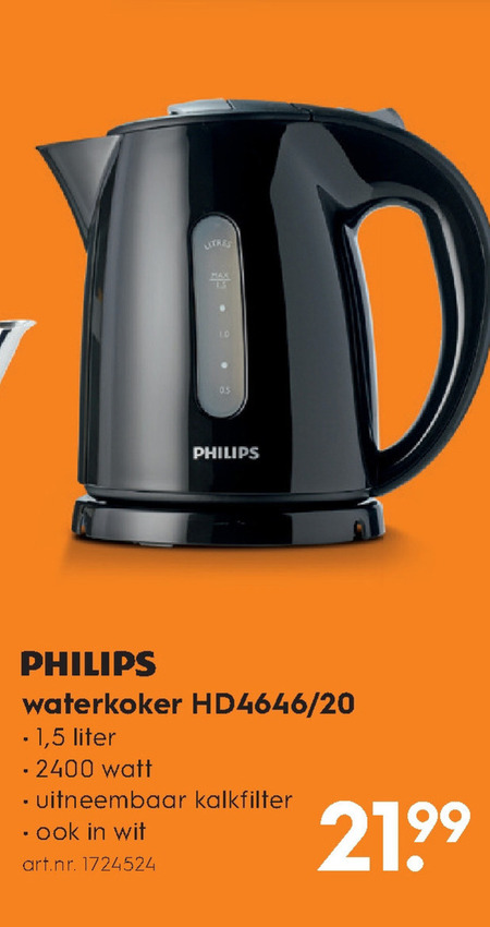 Philips   waterkoker folder aanbieding bij  Blokker - details