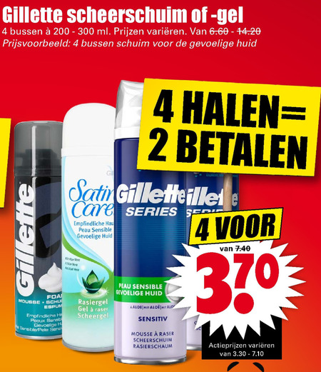 Gillette Satin Care   scheerschuim, scheergel folder aanbieding bij  Dirk - details