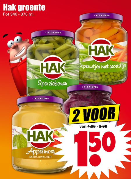 Hak   bonen, appelmoes folder aanbieding bij  Dirk - details