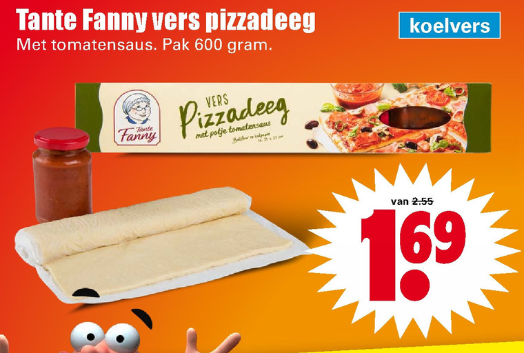 Tante Fanny   pizzadeeg folder aanbieding bij  Dirk - details