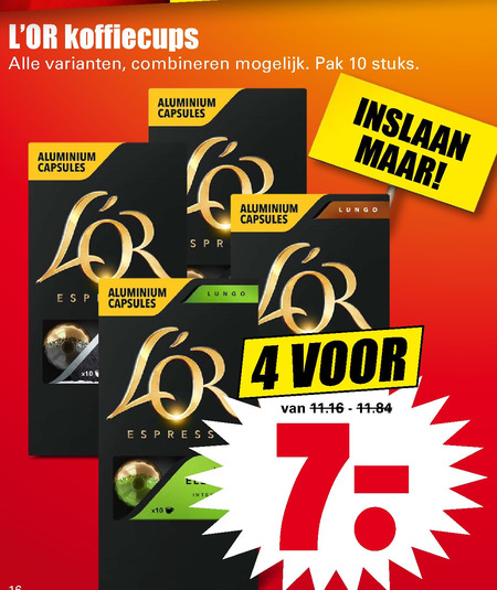 Douwe Egberts L Or   koffiecups folder aanbieding bij  Dirk - details