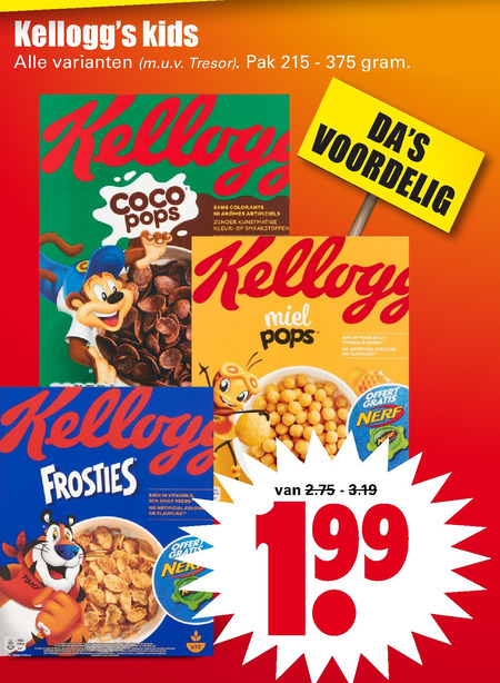 Kellogs   cereals folder aanbieding bij  Dirk - details