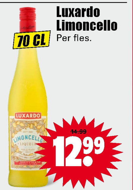 Luxardo   limoncello folder aanbieding bij  Dirk - details