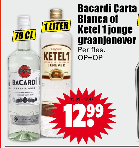 Bacardi   jenever, rum folder aanbieding bij  Dirk - details