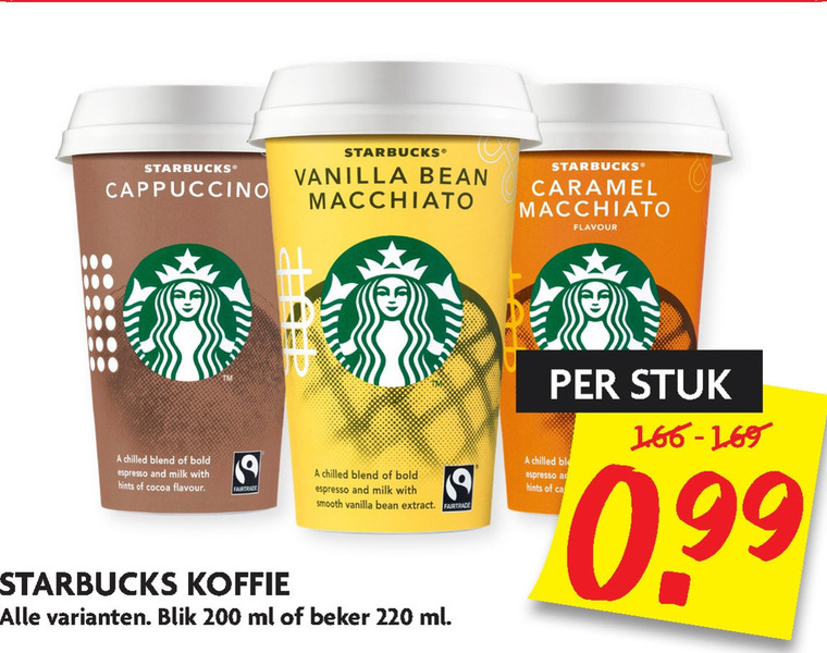 Starbucks   ijskoffie folder aanbieding bij  Dekamarkt - details