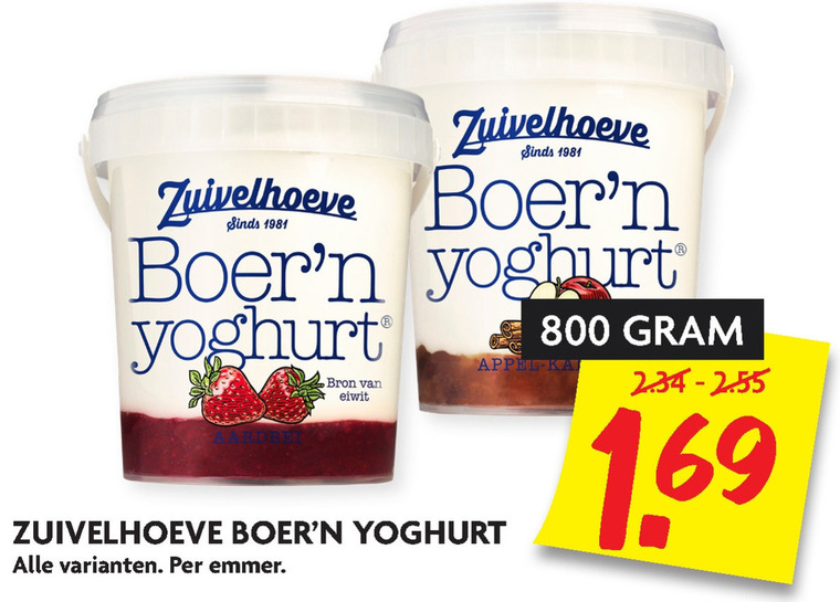 Zuivelhoeve   vruchtenyoghurt folder aanbieding bij  Dekamarkt - details