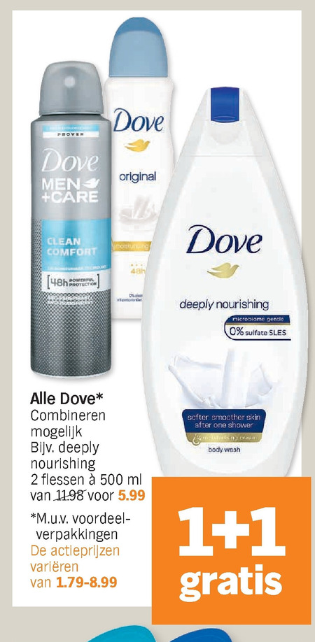 Dove   deodorant, handzeep folder aanbieding bij  Albert Heijn - details