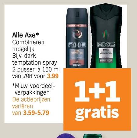 Axe   deodorant, douchegel folder aanbieding bij  Albert Heijn - details