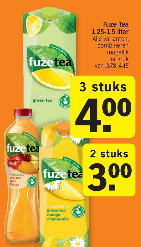 Fuze Tea   ice tea folder aanbieding bij  Albert Heijn - details