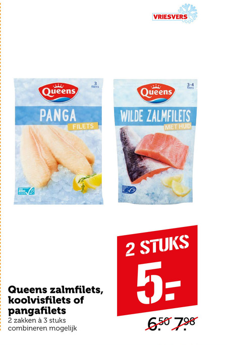 Queens   zalmfilet, koolvis folder aanbieding bij  Coop - details