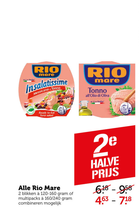 Rio Mare   makreelconserven, tonijn in blik folder aanbieding bij  Coop - details