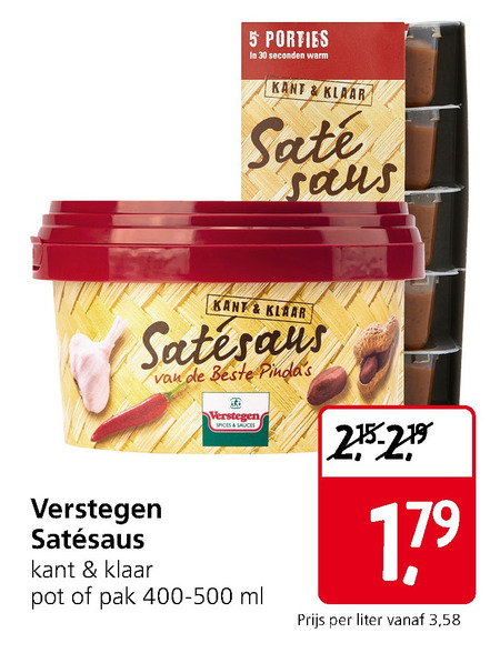 Verstegen   satesaus folder aanbieding bij  Jan Linders - details