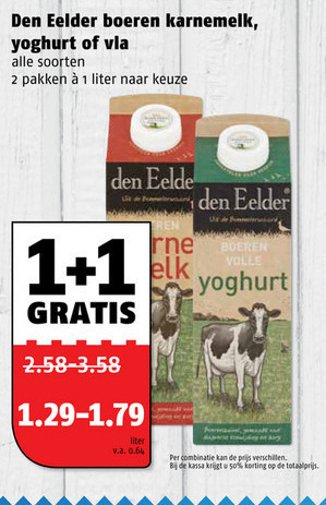 Den Eelder   yoghurt, karnemelk folder aanbieding bij  Poiesz - details