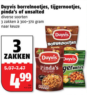 Duyvis   pindas, borrelnootjes folder aanbieding bij  Poiesz - details