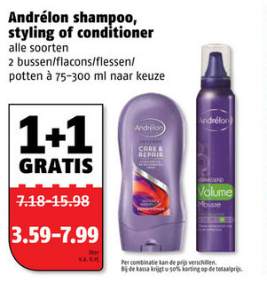 Andrelon   shampoo, haarmousse folder aanbieding bij  Poiesz - details