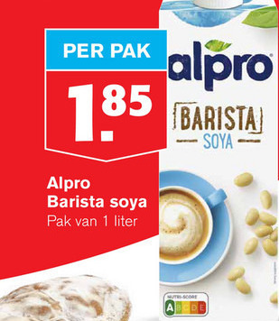 Alpro   koffiemelk folder aanbieding bij  Hoogvliet - details