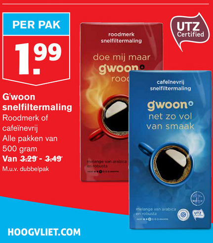 Gwoon   koffie folder aanbieding bij  Hoogvliet - details