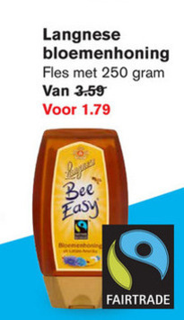 Langnese   honing folder aanbieding bij  Hoogvliet - details