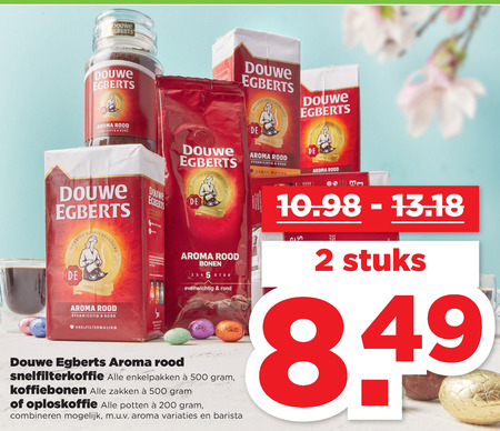 Douwe Egberts   koffie, koffiebonen folder aanbieding bij  Plus - details