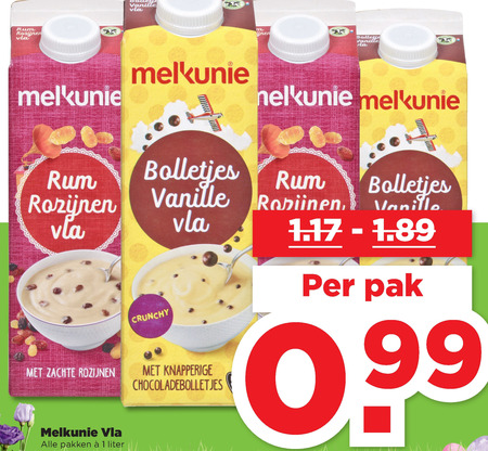 Melkunie   vla folder aanbieding bij  Plus - details