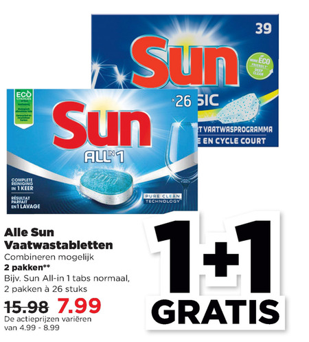 Sun   vaatwasmiddel folder aanbieding bij  Plus - details