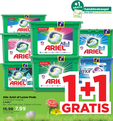 Lenor   wasmiddel folder aanbieding bij  Plus - details