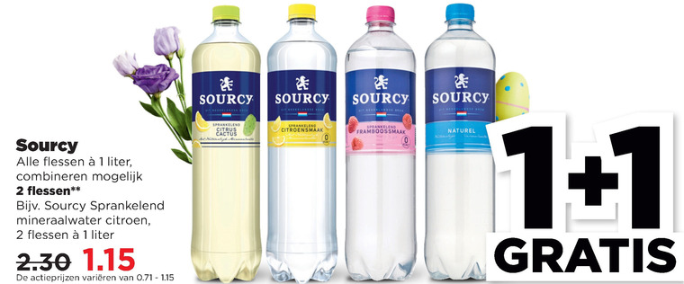 Sourcy   mineraalwater, fruitdrank folder aanbieding bij  Plus - details