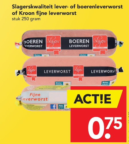 Kroon   leverworst folder aanbieding bij  Deen - details