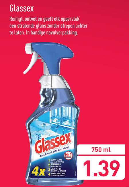 Glassex   allesreiniger folder aanbieding bij  Aldi - details