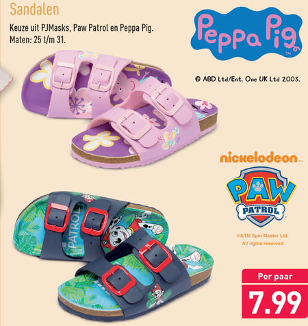 Peppa Pig   meisjessandalen, jongenssandalen folder aanbieding bij  Aldi - details